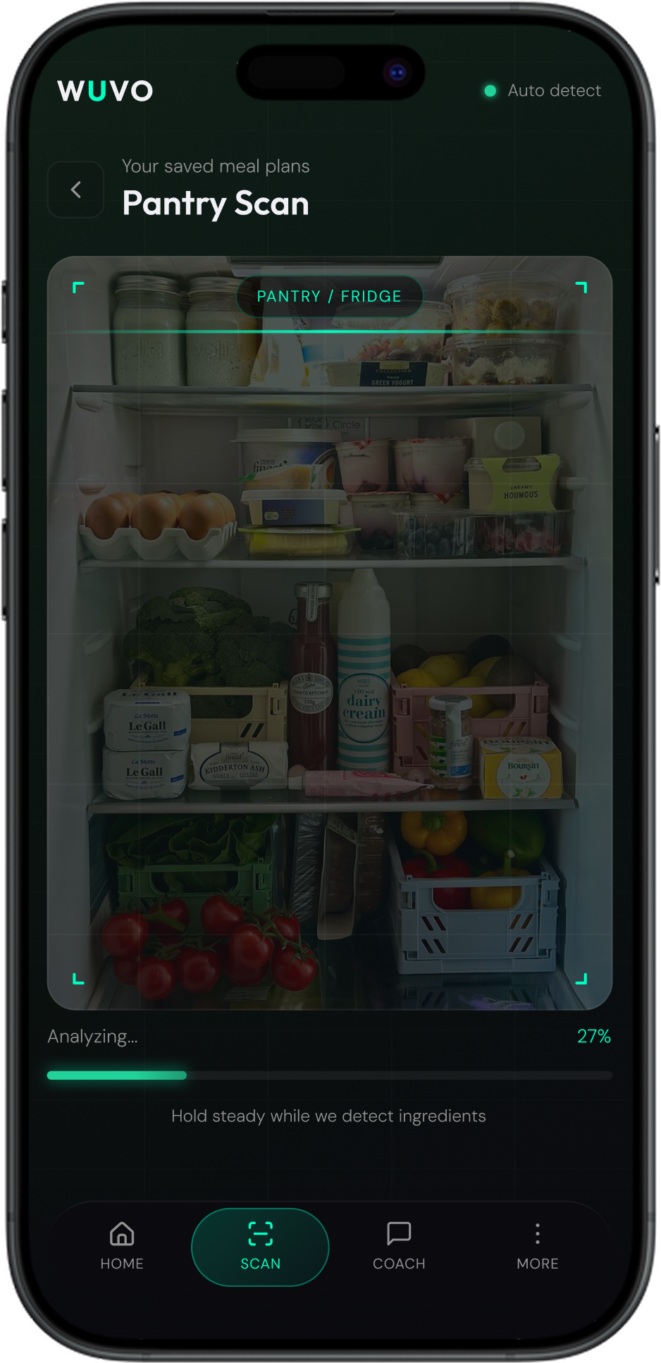 Wuvo pantry scan detecting fridge ingredients